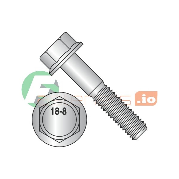Newport Fasteners Not Graded, 1/2"-13 Flange Bolt, Plain 18-8 Stainless Steel, 1-3/4 in L, 100 PK 266251 - main